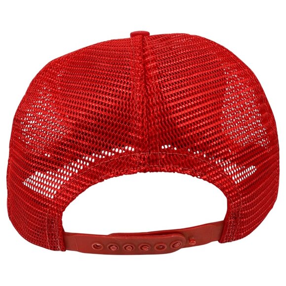 VTG Genuine Budweiser Racing Trucker Hat Red Mesh Snapback Patch Flat Bill USA - Picture 5 of 9